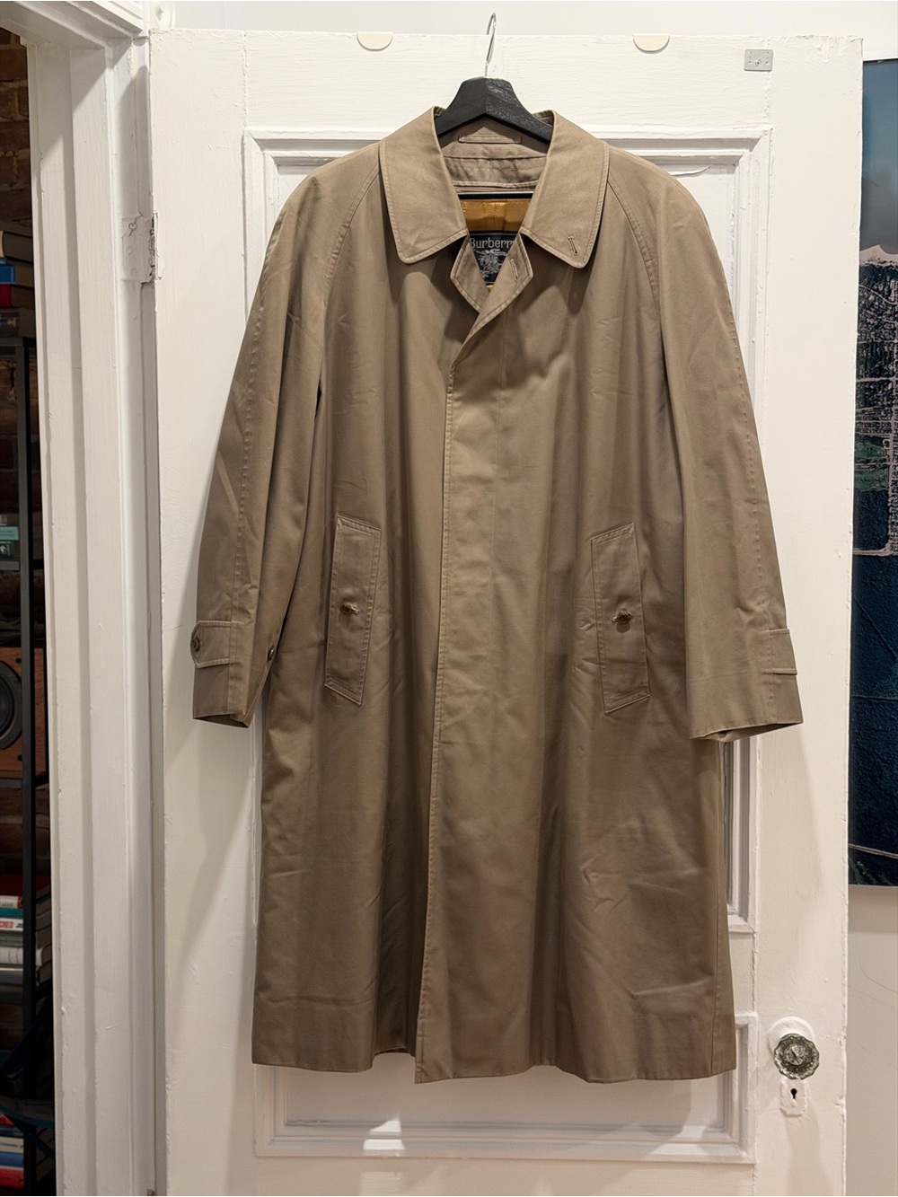 Burberry Trench Coat - Dark Beige/Tan w/ 100% Wool Lining - Excellent Condition